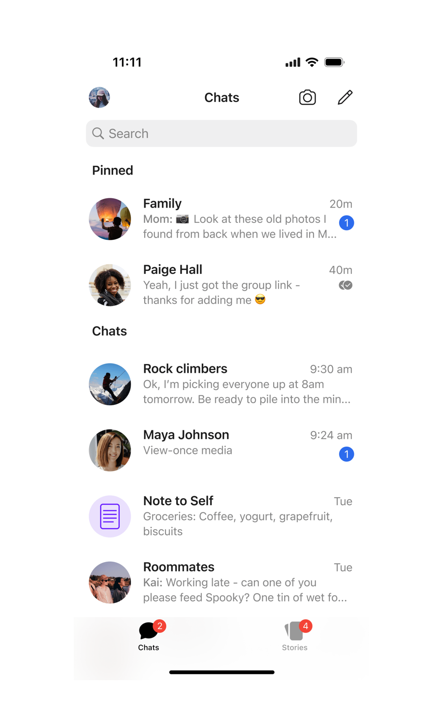 Signal chat oversigt